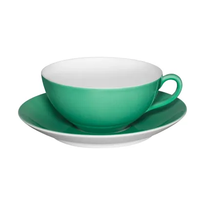 Picture Green porcelain tea cup and saucer from a colorful unique collection - 4 pieces - Vista Alegre