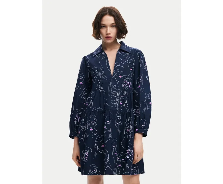 obrazek 1 Desigual Sukienka codzienna Louisville 24WWVW66 Granatowy Loose Fit