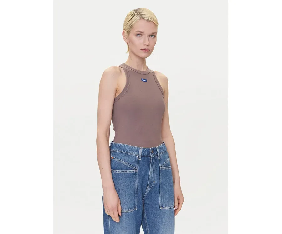 obrazek 1 HUGO Top 50508857 Brązowy Slim Fit
