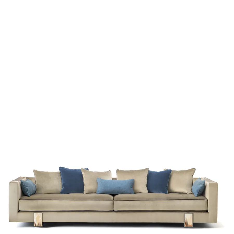obrazek 1 Elegancka 4 osobowa sofa tapicerowana aksamitem Pompei - Arcahorn