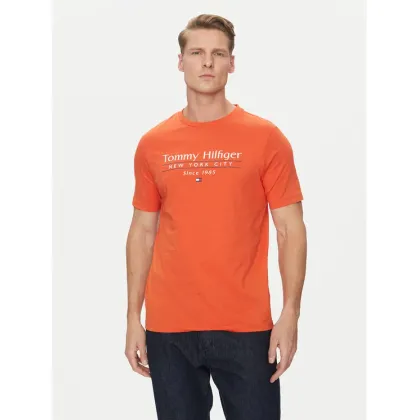 Zdjęcie Tommy Hilfiger T-Shirt Center Stack MW0MW38621 Pomarańczowy Regular Fit