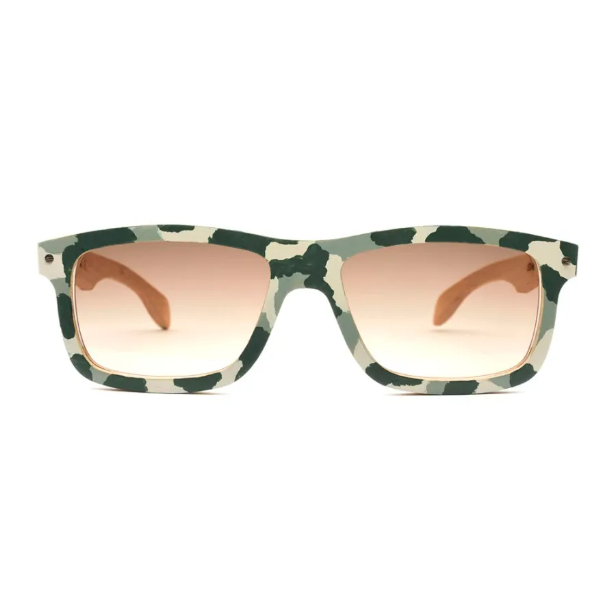 obrazek 1 Luksusowe, męskie okulary z buku z nadrukiem moro - Legno Light