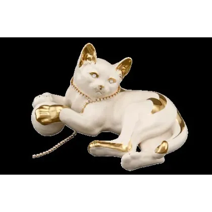 Zdjęcie Ceramiczny kot z piłką