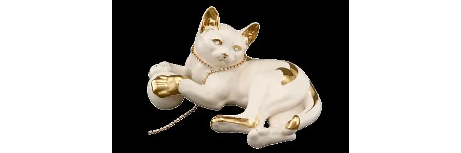 obrazek 1 Ceramiczny kot z piłką