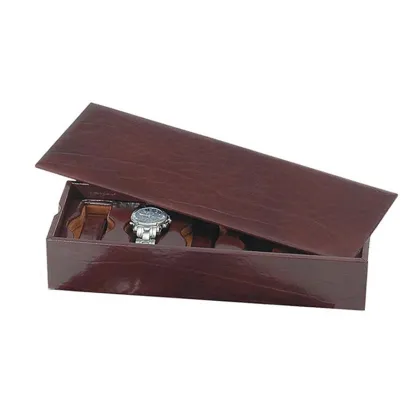 Zdjęcie Stylowy pokrowiec na 4 zegarki - skórzane wykończenie