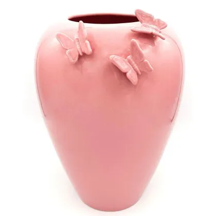 Picture Oval decorative vase with butterflies for original interiors