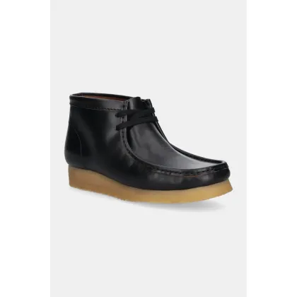 Zdjęcie Clarks Originals półbuty skórzane Wallabee Boot męskie kolor czarny 26179167
