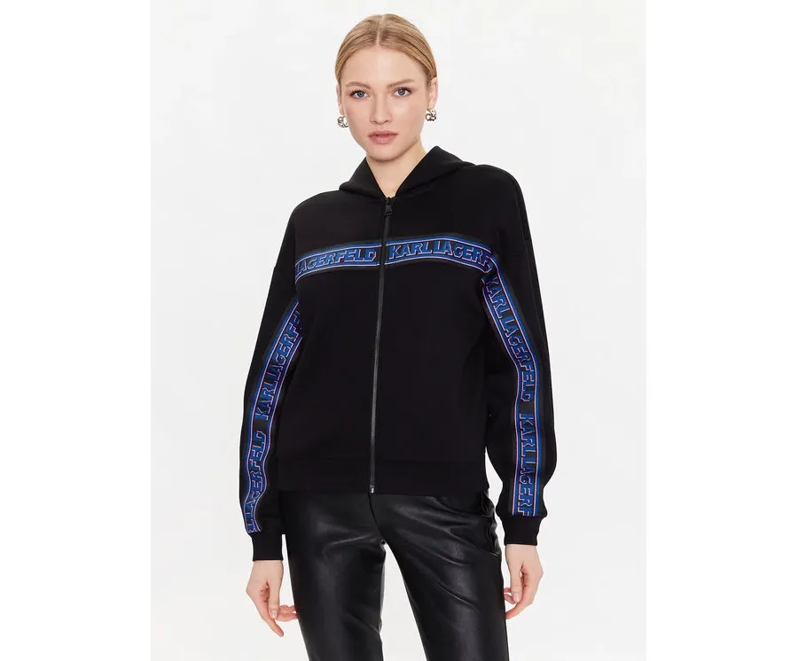 obrazek 1 KARL LAGERFELD Bluza Double 226W1806 Czarny Regular Fit