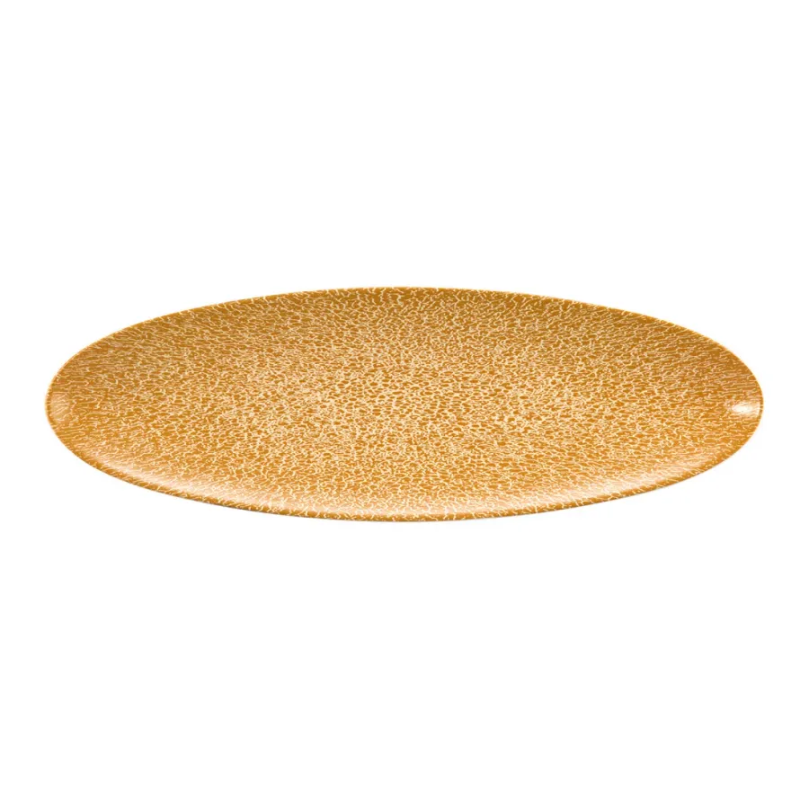 obrazek 1 Porcelanowy wąski talerz do serwowania 35x12 cm w kolorze złotym - Seltmann Weiden