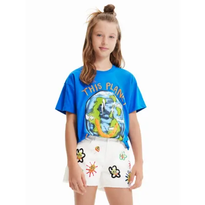 Zdjęcie Desigual T-Shirt 23SBTK09 Niebieski Regular Fit