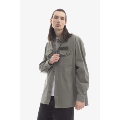 Zdjęcie A.P.C. koszula bawełniana Mainline męska kolor beżowy relaxed z kołnierzykiem klasycznym COFCI.M02778-MARINE