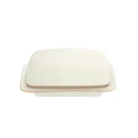 Zdjęcie Wyjątkowa maselniczka z pokrywką z porcelany zdobiona złotym wzorem w stylu klasycznym – Tettau