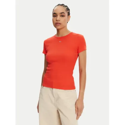 Zdjęcie Tommy Jeans T-Shirt Essential DW0DW17383 Pomarańczowy Slim Fit