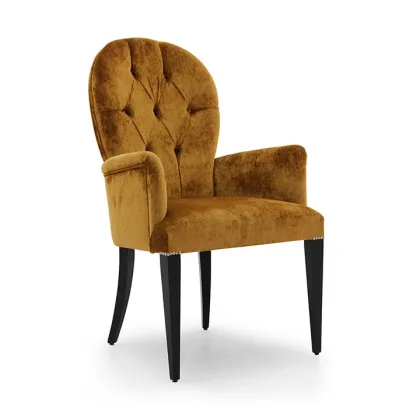 Zdjęcie Musztardowy elegancki fotel w nowoczesnym stylu - Sevensedie