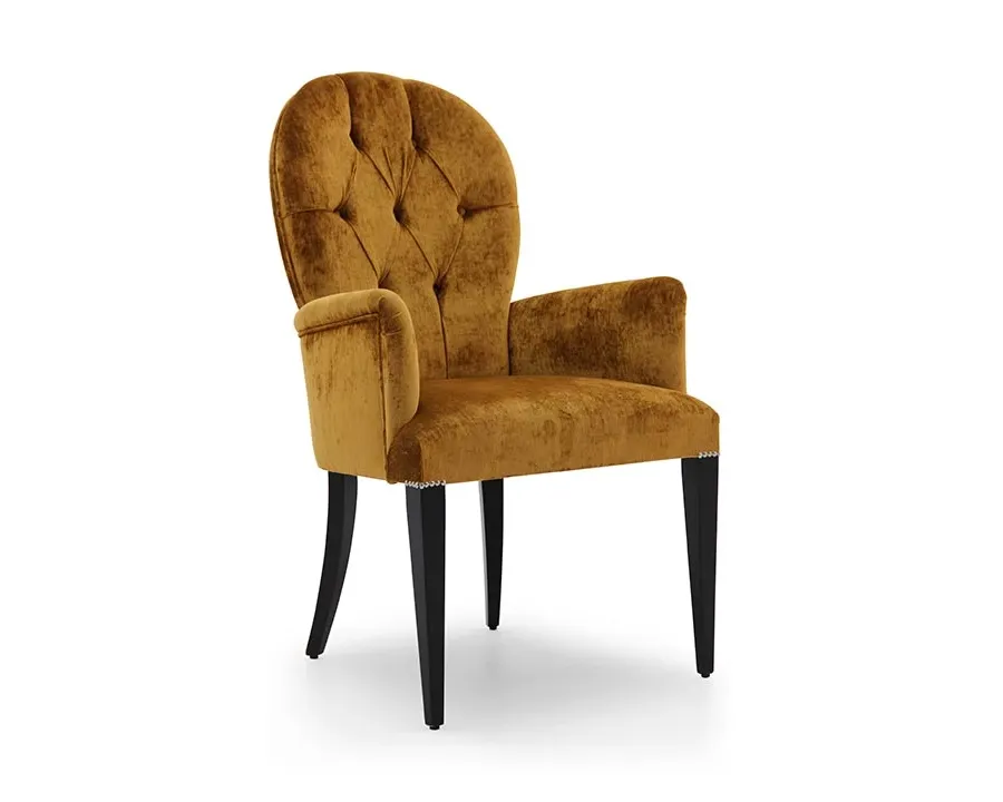 obrazek 1 Musztardowy elegancki fotel w nowoczesnym stylu - Sevensedie