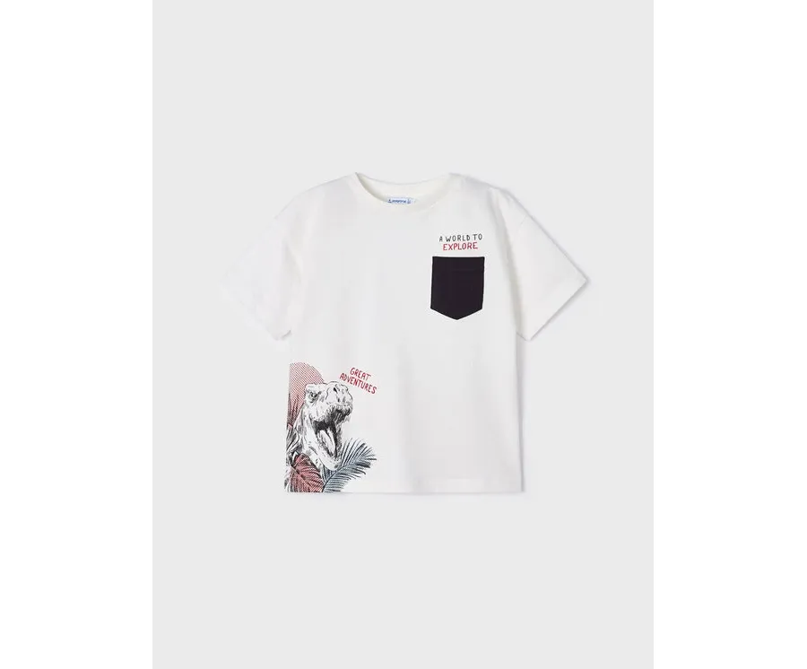 obrazek 1 Mayoral T-Shirt 3005 Biały Regular Fit