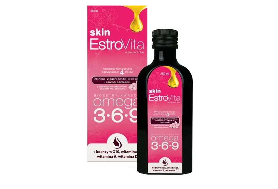 obrazek 1 Estrovita Skin Sakura, Kwasy omega-3-6-9, Płyn  250 ml