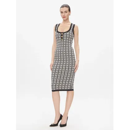 Zdjęcie Elisabetta Franchi Sukienka dzianinowa AM-55Z-41E2-V460 Czarny Slim Fit