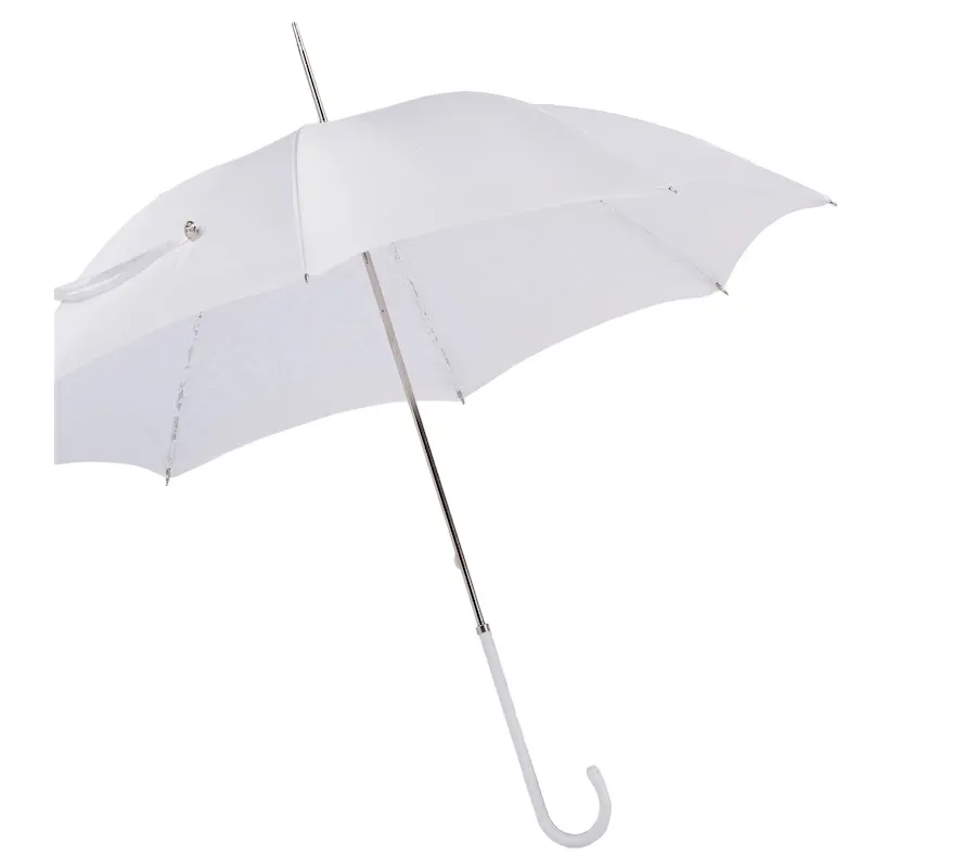 obrazek 7 Stylowy biały ślubny parasol damski zdobiony koronką – Pasotti