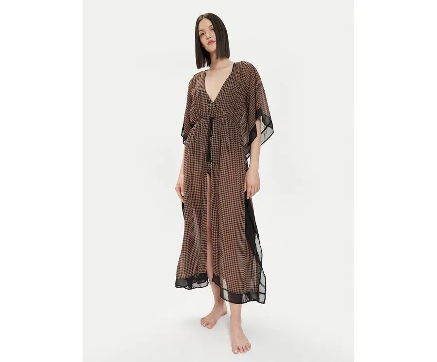 obrazek 1 Selmark Kimono BL095 Brązowy Relaxed Fit