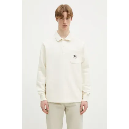 Zdjęcie Fred Perry bluza bawełniana męska kolor beżowy z aplikacją M9846.560