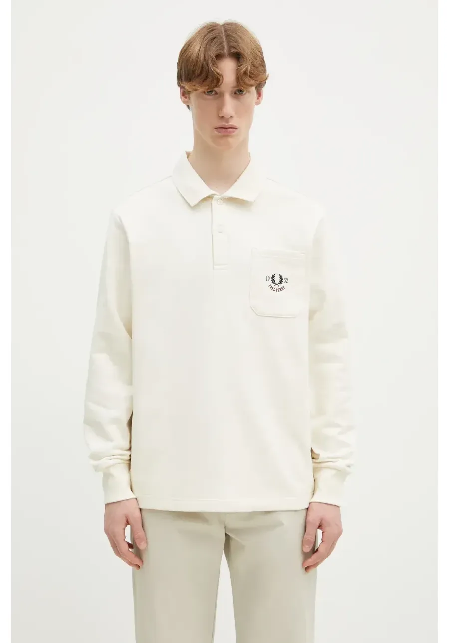 obrazek 1 Fred Perry bluza bawełniana męska kolor beżowy z aplikacją M9846.560