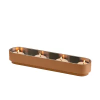Picture Stylish candle holder made of amber leather
