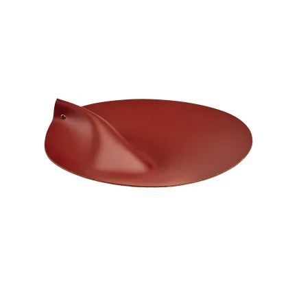 Picture Burgundy leather lid for a round basket Ø30 cm