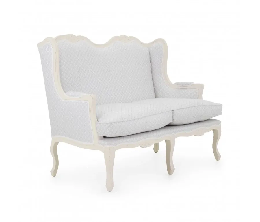 obrazek 2 Biała elegancka sofa w stylu klasycznym ze strukturą drewna bukowego - Sevensedie