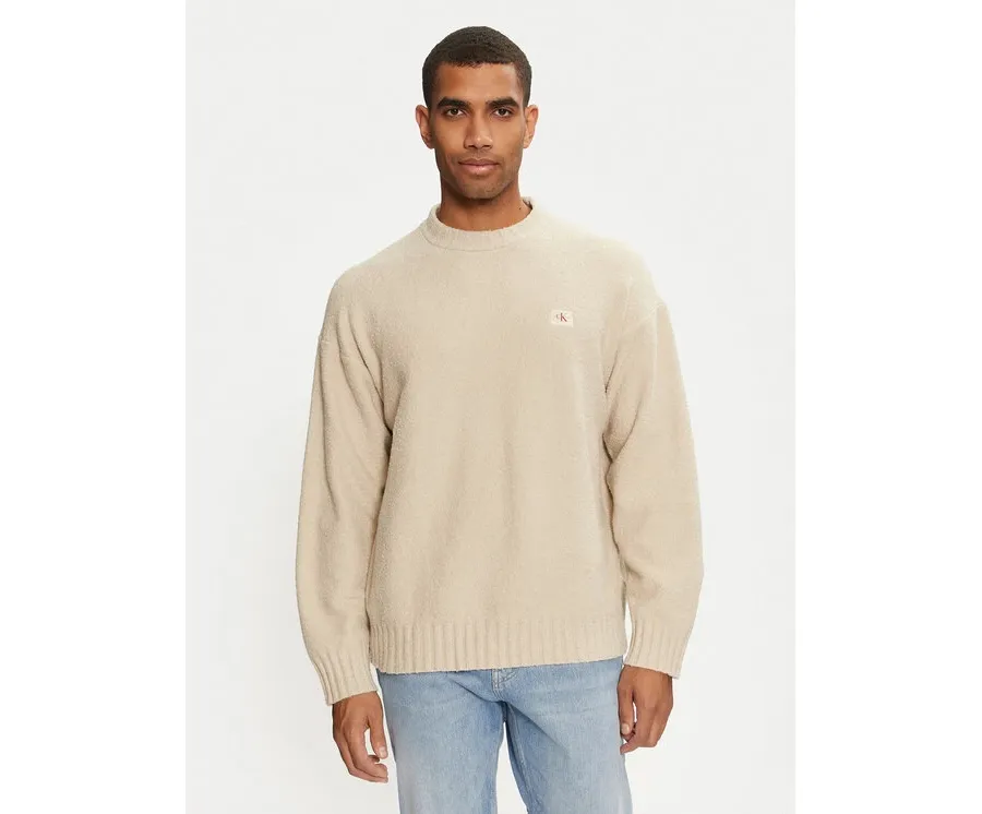 obrazek 1 Calvin Klein Jeans Sweter J30J326202 Beżowy Boxy Fit