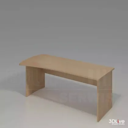 Zdjęcie Eleganckie Biurko na nogach z płyty, blat lekko wyprofilowany łukowato o głębokości 85 cm - Biuro Serwis