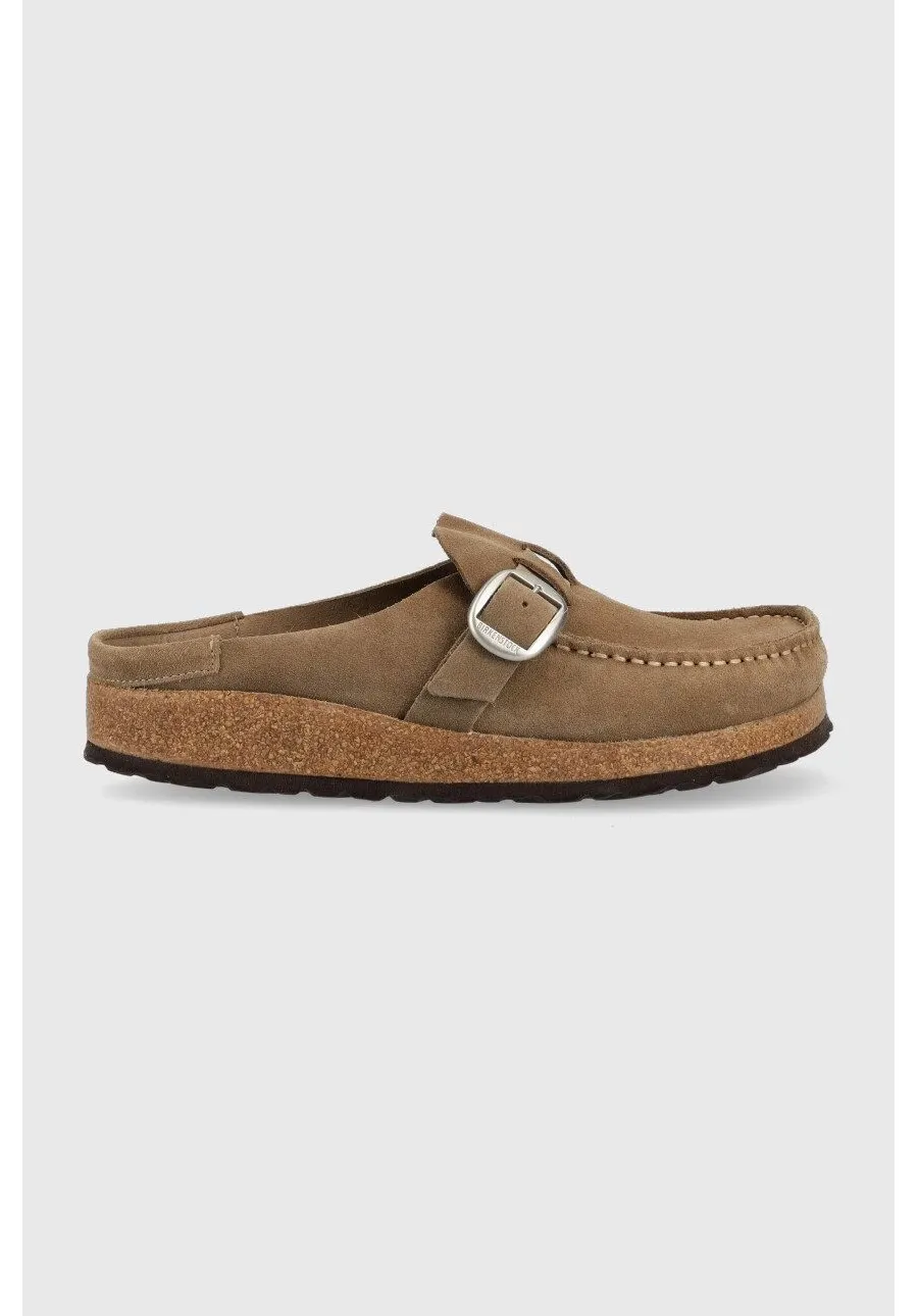 obrazek 1 Birkenstock klapki zamszowe Buckley damskie kolor beżowy 1019490