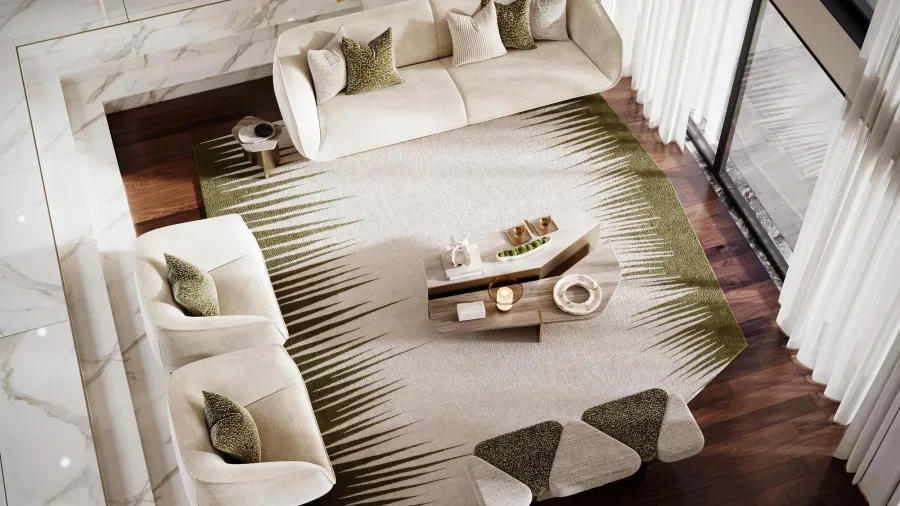 obrazek 2 Stylowa sofa tapicerowana z drewnianą konstrukcją i metalową podstawą
