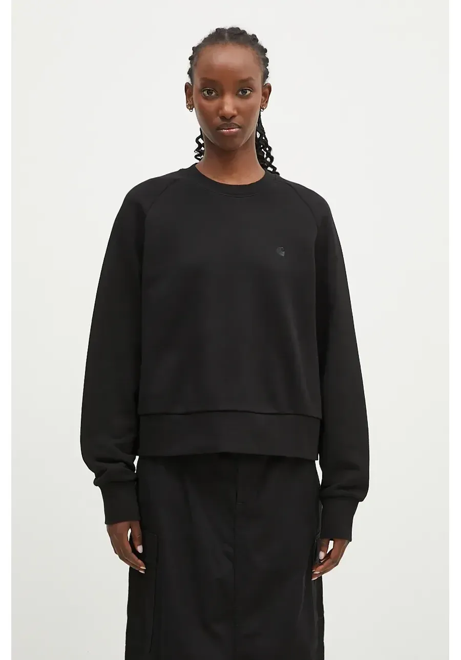 obrazek 1 Carhartt WIP bluza bawełniana Colburn Sweat damska kolor czarny gładka I034307.89XX