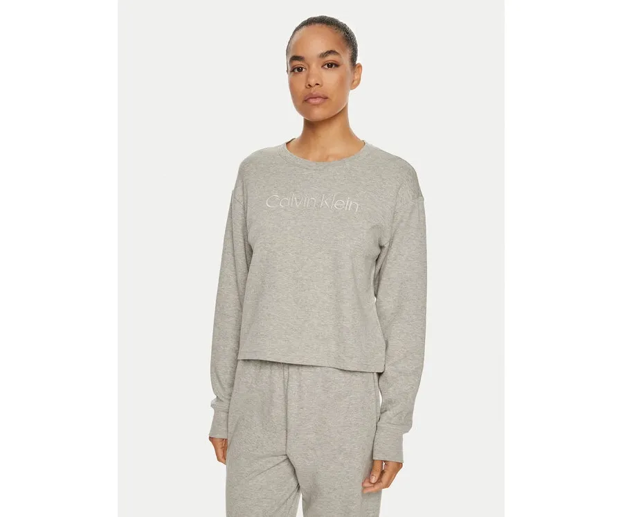 obrazek 1 Calvin Klein Koszulka piżamowa Relaxed Crew Pullover QS7273E Szary Regular Fit