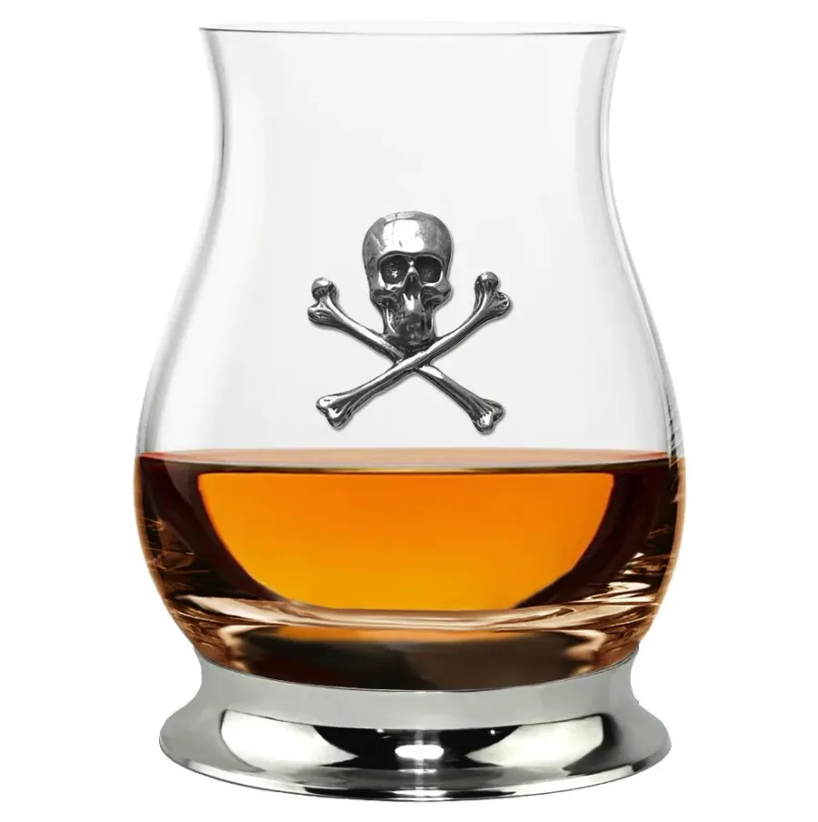 obrazek 1 Stylowa szlanka do whisky ozdobiona czaszką