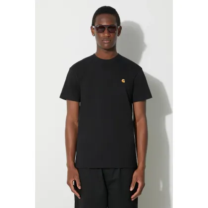Zdjęcie Carhartt WIP t-shirt bawełniany S/S Chase T-Shirt męski kolor czarny gładki I026391.00FXX