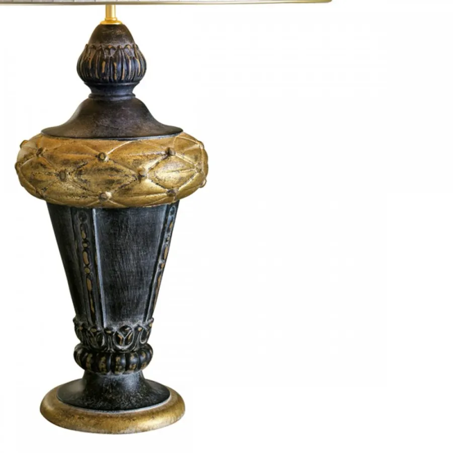 obrazek 2 Lampa stołowa z ceramiki z reliefami H.47xL.24xP.24 cm
