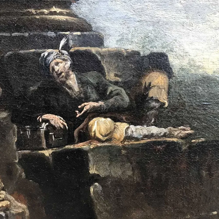 obrazek 3 Capriccio z ruinami i figurami, obraz olejny na płótnie, z początku XVIII wieku
