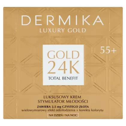 Zdjęcie Dermika Luxury Gold 24k Luksusowy krem Stymulator Młodości 55+ dzień/noc 50 ml