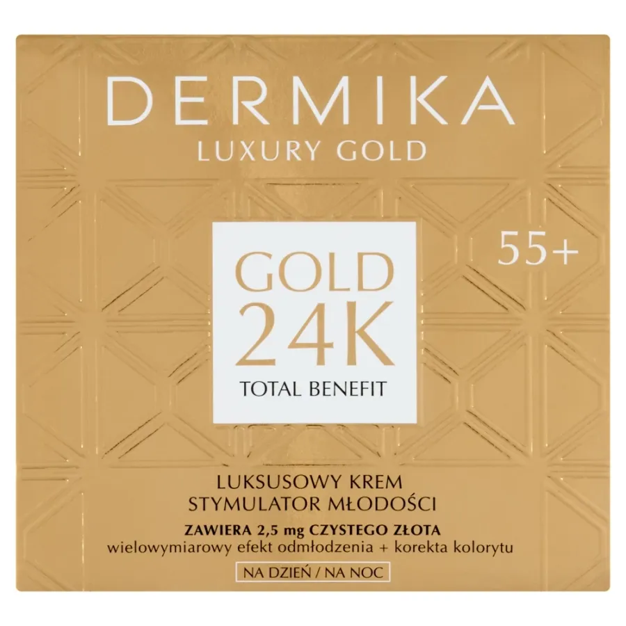 obrazek 1 Dermika Luxury Gold 24k Luksusowy krem Stymulator Młodości 55+ dzień/noc 50 ml