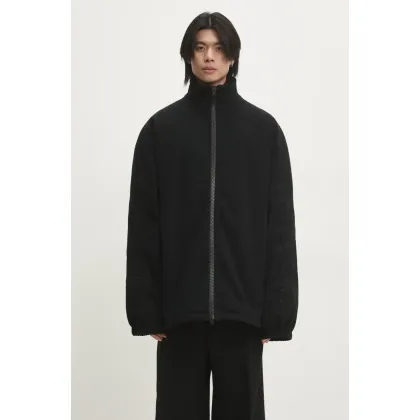 Zdjęcie VETEMENTS kurtka Metal Sleeeves Fleece męska kolor czarny przejściowa oversize UA66JA380B