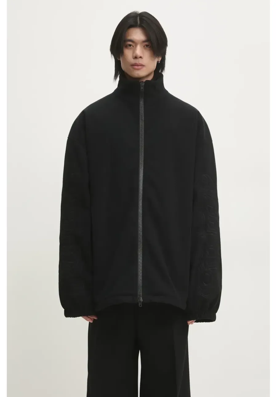 obrazek 1 VETEMENTS kurtka Metal Sleeeves Fleece męska kolor czarny przejściowa oversize UA66JA380B