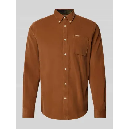 Zdjęcie Koszula sztruksowa o kroju tailored fit z kieszenią na piersi model 'Ramsey'