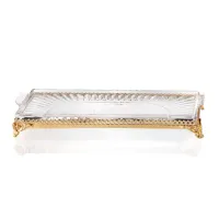 Picture Beautiful bathroom accessory tray made of hand-cut crystal with a matte rose engraving – Il Paralume Marina