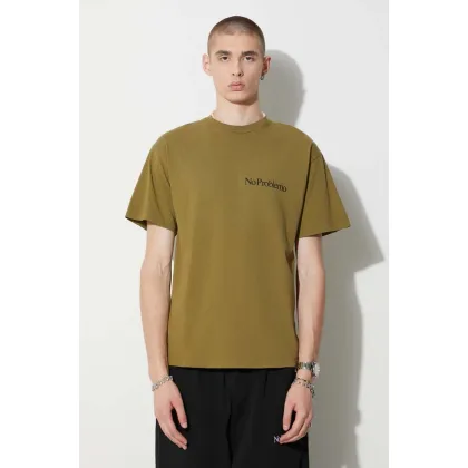 Zdjęcie Aries t-shirt bawełniany kolor zielony gładki