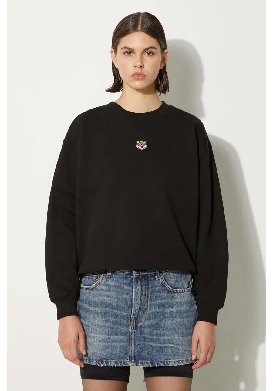 obrazek 1 Kenzo bluza bawełniana Lucky Tiger Regular Sweatshirt damska kolor czarny gładka FE52SW1484MF.99J