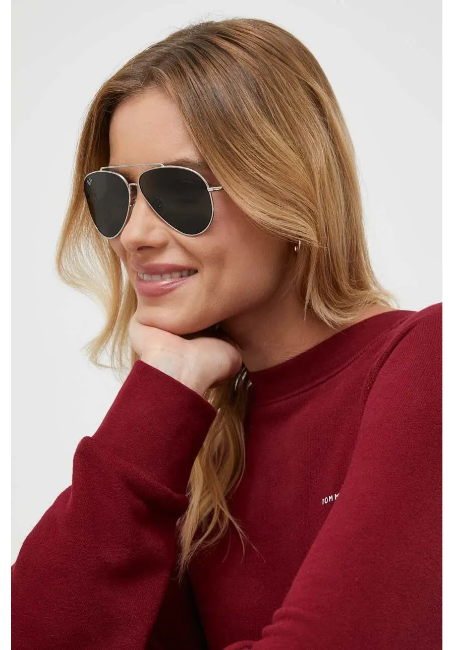 obrazek 1 Ray-Ban okulary przeciwsłoneczne LENNY KRAVITZ X AVIATOR REVERSE kolor szary 0RBR0101S