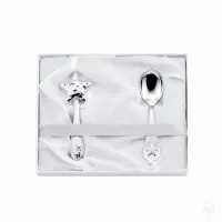 Zdjęcie Zestaw ze srebra – grzechotka i łyżeczka dla noworodka – Zaramella Argenti