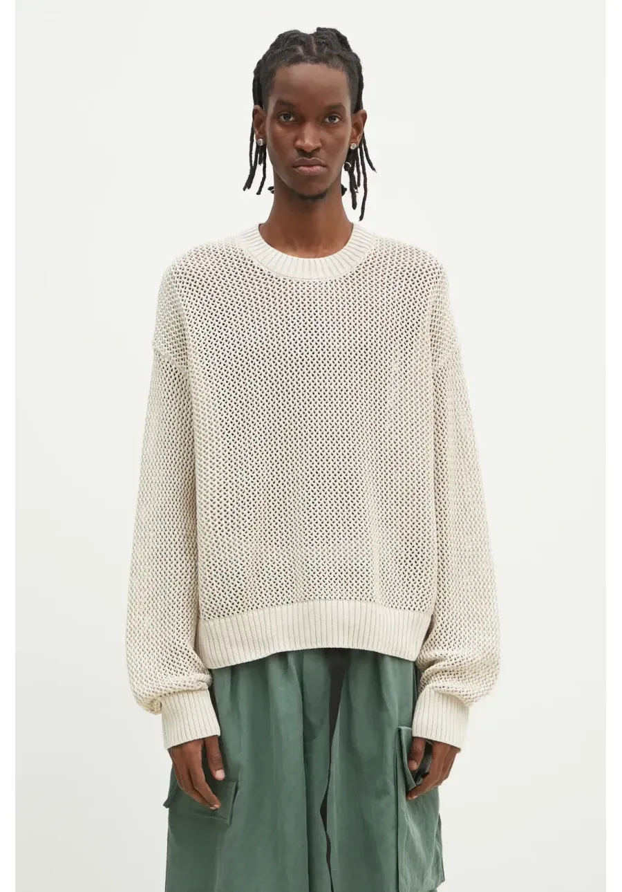 obrazek 1 Represent sweter bawełniany Open Gauge Knit Sweater męski kolor beżowy MLM3821.26
